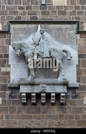 La sculpture équestre, Eglise Notre Dame, Brême, Allemagne Banque D'Images