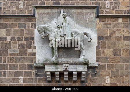 La sculpture équestre, Eglise Notre Dame, Brême, Allemagne Banque D'Images