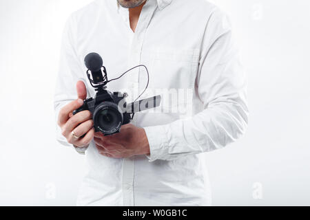 Jeune homme photographe Banque D'Images