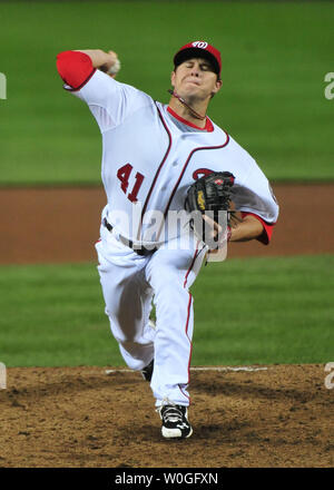 Nationals de Washington pitcher Brad Peacock emplacements contre les Dodgers de Los Angeles au cours de la septième manche au Championnat National Park à Washington le 6 septembre 2011. UPI/Kevin Dietsch Banque D'Images