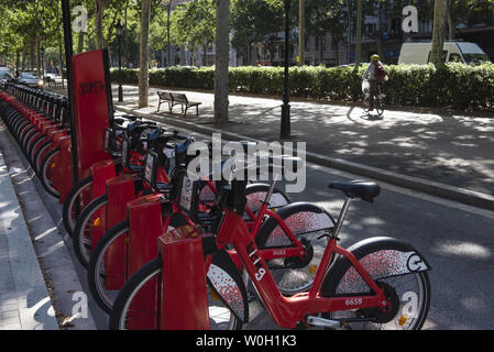 Barcelone, Espagne. 29 mai, 2019. Vue d'un service de location de vélos du coin de Barcelone. Budrul Chukrut Crédit : SOPA/Images/ZUMA/Alamy Fil Live News Banque D'Images