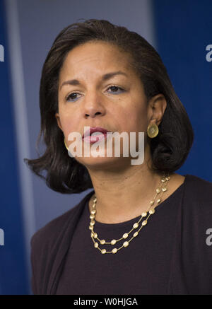 Le Conseiller pour la sécurité nationale, Susan Rice parle aux médias au cours de la Maison blanche d'information quotidienne à la Maison Blanche, à Washington, D.C. le 7 novembre 2014. UPI/Kevin Dietsch Banque D'Images