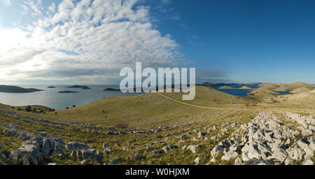 Parc national de Kornati. Paysage panoramique. La Croatie. Banque D'Images