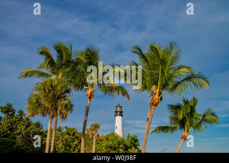 Le phare de Cape Florida et lanterne en parc national Bill Baggs ,en Floride Banque D'Images