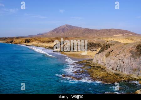 Playa de la Cera et Playa del Pozo, plages de Papagayo, Playas de Papagayo, Parc Naturel Monumento natural de los Ajaches, près de Playa Blanca Banque D'Images