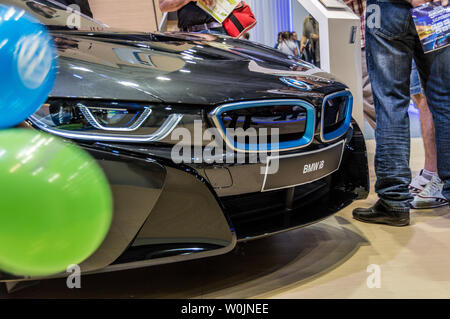 Automobile BMW i8 de Barcelone, Catalogne, Espagne. Banque D'Images