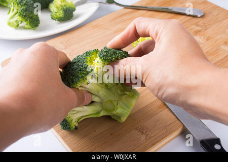 Chou-fleur, brocoli nom scientifique, également connu sous le nom de bleu de moutarde, le Brocoli, brocoli fleur. Banque D'Images