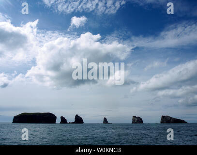 Ramna stacks de Gruney, Shetland Banque D'Images