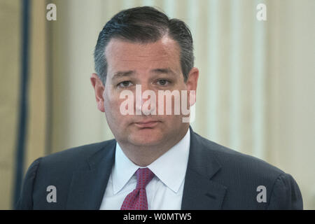 Le sénateur républicain du Texas Ted Cruz assiste à un déjeuner avec les membres du Congrès organisé par le président américain, Donald J. Trump (pas sur la photo) dans la salle à manger d'état de la Maison Blanche à Washington, DC, USA, 19 juillet 2017. b. Photo de Michael Reynolds /UPI Banque D'Images