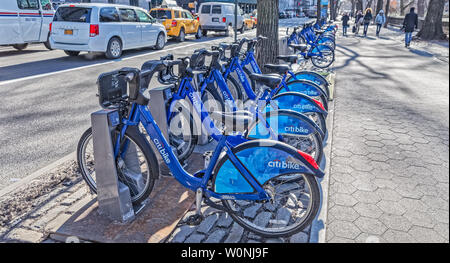 Location de vélos à New York sur Fifth Avenue Banque D'Images