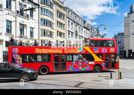 Bus touristique pour les touristes - Bruxelles, Belgique. Banque D'Images