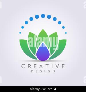 Belle fleur de luxe, moderne et design vectoriel. Symbole de la feuille d'élégante pour la santé, cosmétique, spa, salon de beauté, ou boutique. Logo couleur d'or féminin et t Illustration de Vecteur