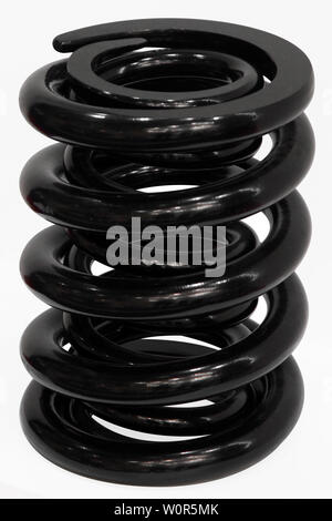 Printemps noir moderne isolé sur fond blanc. Banque D'Images