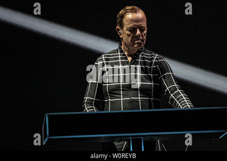 Rome, Italie. 27 Juin, 2019. Kraftwerk in concerto Al Teatro Romeno di Ostia Antica a Rome. Credit : Daniela Franceschelli/Pacific Press/Alamy Live News Banque D'Images