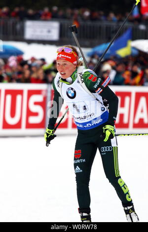 Laura Dahlmeier (SC Partenkirchen) lief die deutsche Staffel zum Sieg beim IBU Staffelrennen der Frauen beim Weltcup à Ruhpolding Banque D'Images