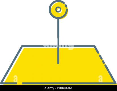 Modèle plat Plan de situation avec pin jaune, étiquette, marqueur. Illustration vecteur EPS 10. Illustration de Vecteur