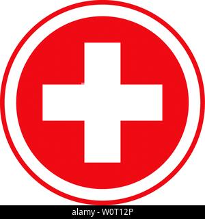 Les premiers soins. Icône vecteur croix médicale. Les plantes médicinales et pharmacie signe. Vetor illustration Illustration de Vecteur