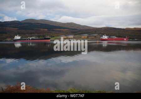 Finnart Oil Terminal. Ardgartan péninsule. Le Loch Lomond et Cowal façon. La péninsule de Cowal. Highlands. L'Écosse. UK Banque D'Images