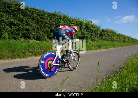L'équipe de Christian marque Wiggins Le Col équitation le temps Hommes Élite procès à la route National Championships qui a eu lieu en juin 2019 Norfolk Banque D'Images