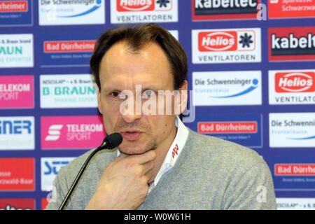 Trainer Pavel Gross (Adler Mannheim), Pressekonferenz, PK, 22. Sptg. DEL 18-19 : SERC Wildwings vs. Adler Mannheim Banque D'Images