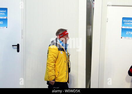 Walter Hofer (IF-Race-Direktor) beim Équipe mixte Skispringen, FIS Nordische Ski-WM 2019 à Seefeld Banque D'Images