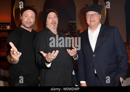 Sasha alias Sascha Schmitz, Torsten Straeter, Oliver Welke, Straeters Maennerhaushalt Finale, Steffy Turbinenhalle Oberhausen, Oberhausen, 13.03.2019 Banque D'Images