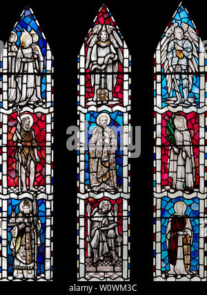 La fenêtre de l'Est de l'art et l'artisanat, de l'église All Saints, George Sanders par Ross, Herefordshire, UK Banque D'Images