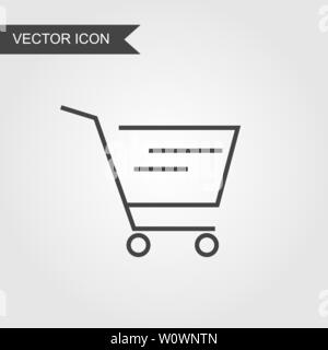 L'icône de la ligne pushcart commercial. Style linéaire pour page web, marketing, mobile application, élément graphique, logo. Icône vecteur panier trolley symbole du commerce. Illustration de Vecteur