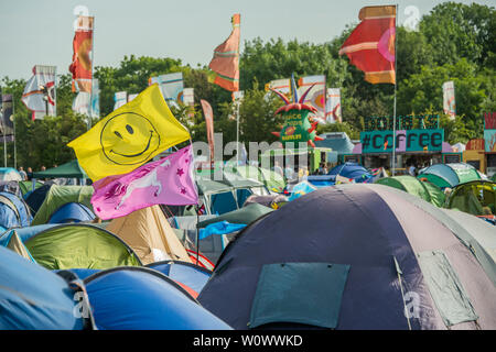 Glastonbury Festival, Pilton, Somerset, Royaume-Uni. 27 Juin, 2019. Le festival de Glastonbury en 2019, digne ferme. Glastonbury. Crédit : Guy Bell/Alamy Live News Banque D'Images