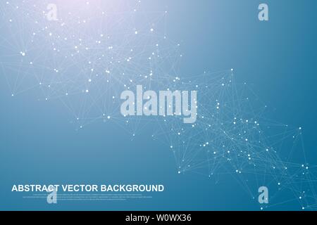 Big la visualisation de données. Les réseaux sociaux ou de l'analytique des affaires représentation. Abstract vector graphics. Illustration infographie futuriste Illustration de Vecteur