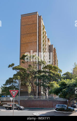 L'un des nombreux Commission logement ou le logement public dans la banlieue de Sydney intérieure Waterloo, New South Wales, Australie Banque D'Images