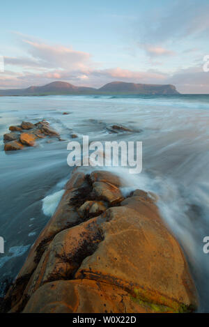 Warebeth Beach au solstice d'été, Orkney Mainland Banque D'Images