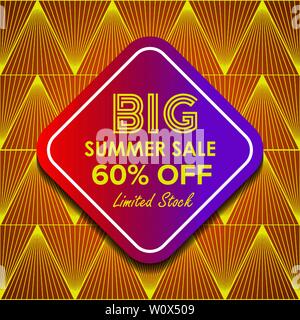 Événement de l'été vente Modèle de page Promo, d'un insigne pour votre campagne de remise promotion à plusieurs occasion ventes saison Illustration de Vecteur