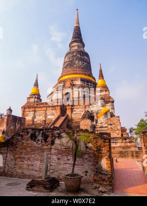 Wat Yai Chai Mongkhon, Ayutthaya, Thaïlande Banque D'Images