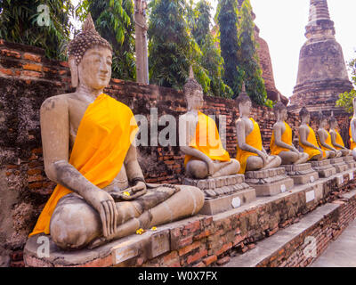 Wat Yai Chai Mongkhon, Ayutthaya, Thaïlande Banque D'Images