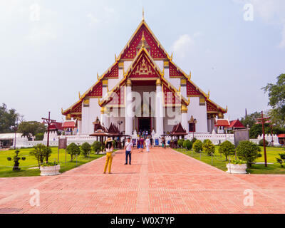 Wat Na Phra Meru, Ayutthaya, Thaïlande Banque D'Images