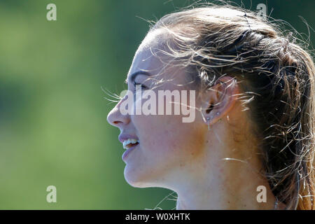 ARNHEM , 27-06-2019 , Formation , Centre Papendal Nadine Visser pendant les 4 x 100 m relais formation de l'équipe néerlandaise Banque D'Images