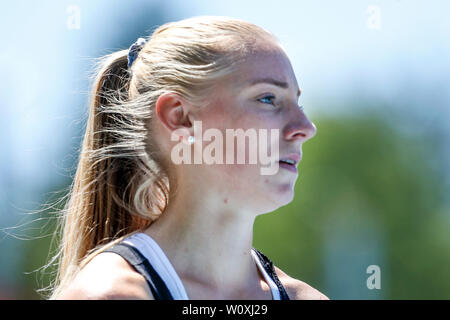 Arnhem, Pays-Bas. 27 Juin, 2019. ARNHEM, 27-06-2019, Papendal centre de formation, Eefje Boons pendant les 4 x 100 m relais formation de l'équipe néerlandaise : Crédit Photos Pro/Alamy Live News Banque D'Images