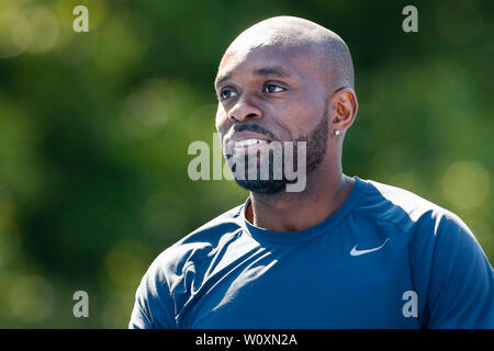 Arnhem, Pays-Bas. 27 Juin, 2019. ARNHEM, 27-06-2019, Papendal centre de formation, Churandy Martina pendant les 4 x 100 m relais formation de l'équipe néerlandaise : Crédit Photos Pro/Alamy Live News Banque D'Images