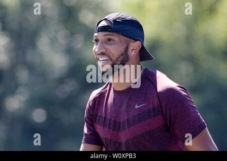 Arnhem, Pays-Bas. 27 Juin, 2019. ARNHEM, 27-06-2019, Papendal centre de formation, au cours de la Paulina Hensley 4 x 100 m relais formation de l'équipe néerlandaise : Crédit Photos Pro/Alamy Live News Banque D'Images