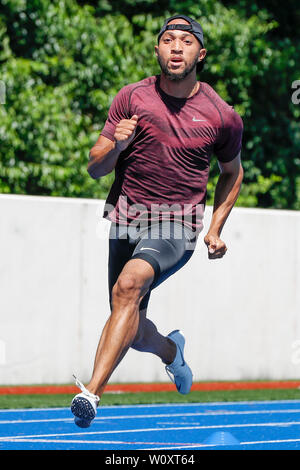 Arnhem, Pays-Bas. 27 Juin, 2019. ARNHEM, 27-06-2019, Papendal centre de formation, au cours de la Paulina Hensley 4 x 100 m relais formation de l'équipe néerlandaise : Crédit Photos Pro/Alamy Live News Banque D'Images