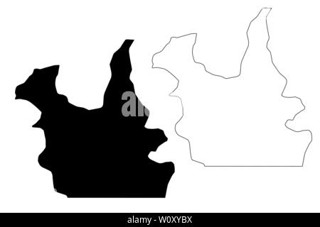Région de Kaolack (régions du Sénégal, République du Sénégal) map vector illustration gribouillage, croquis Kaolack site Illustration de Vecteur