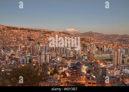 Vue de la ville de Killi Killi viewpoint, La Paz, Bolivie Banque D'Images