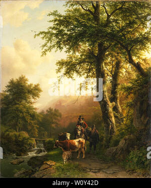 Paysage italien (1848). Barend Cornelis Koekkoek, Banque D'Images