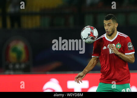 Le Caire, Égypte. 28 Juin, 2019. Younes Belhanda du Maroc en action lors de la coupe d'Afrique des Nations 2019 Groupe d match de football entre le Maroc et la côte d'Ivoire au stade Al-Salam. Credit : Omar Zoheiry/dpa/Alamy Live News Banque D'Images