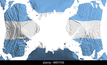 L'Argentine drapeau déchiré voletant dans le vent, sur fond blanc, 3D Rendering Banque D'Images