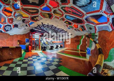 La station de métro Kungstradgarden, Tunnelbana, Stockholm, Suède Banque D'Images