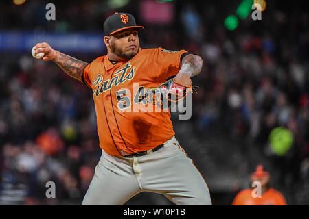 San Francisco, Californie, USA. 28 Juin, 2019. Pendant le jeu entre la MLB Diamondbacks de l'Arizona et les Giants de San Francisco au parc d'Oracle à San Francisco, Californie. Chris Brown/CSM/Alamy Live News Banque D'Images