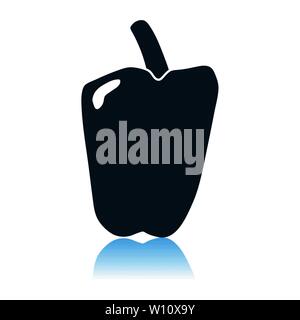 L'icône de poivre. Reflet de l'ombre. Vector Illustration. Illustration de Vecteur