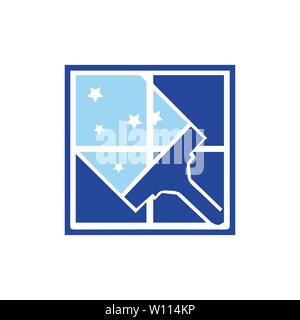 Nettoyage de la maison modèle de conception de logo Illustration de Vecteur